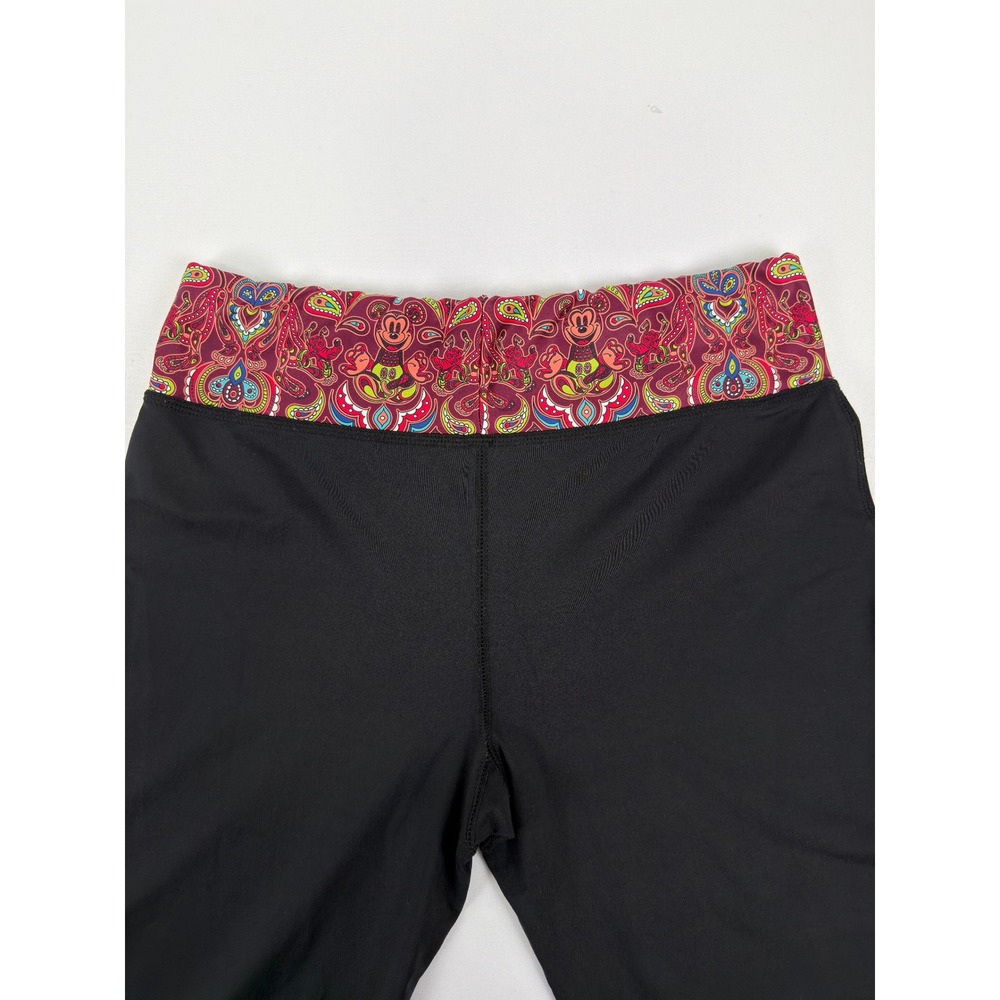 Vintage Disney Parks Mickey Mouse Paisley Waistband Cropped Leggings Medium - Picture 5 of 6